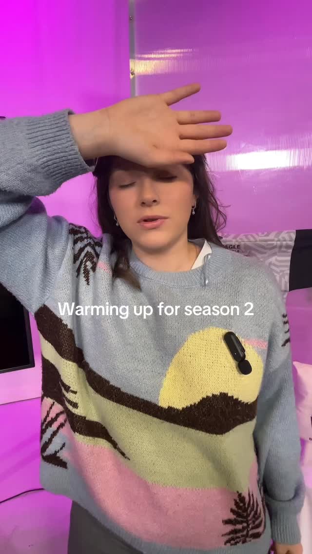 Emma warming up for season two of the podcast